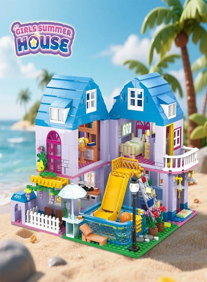 Girls Summer Villa - Building Set Compatible with Lego Friends Ages 6+