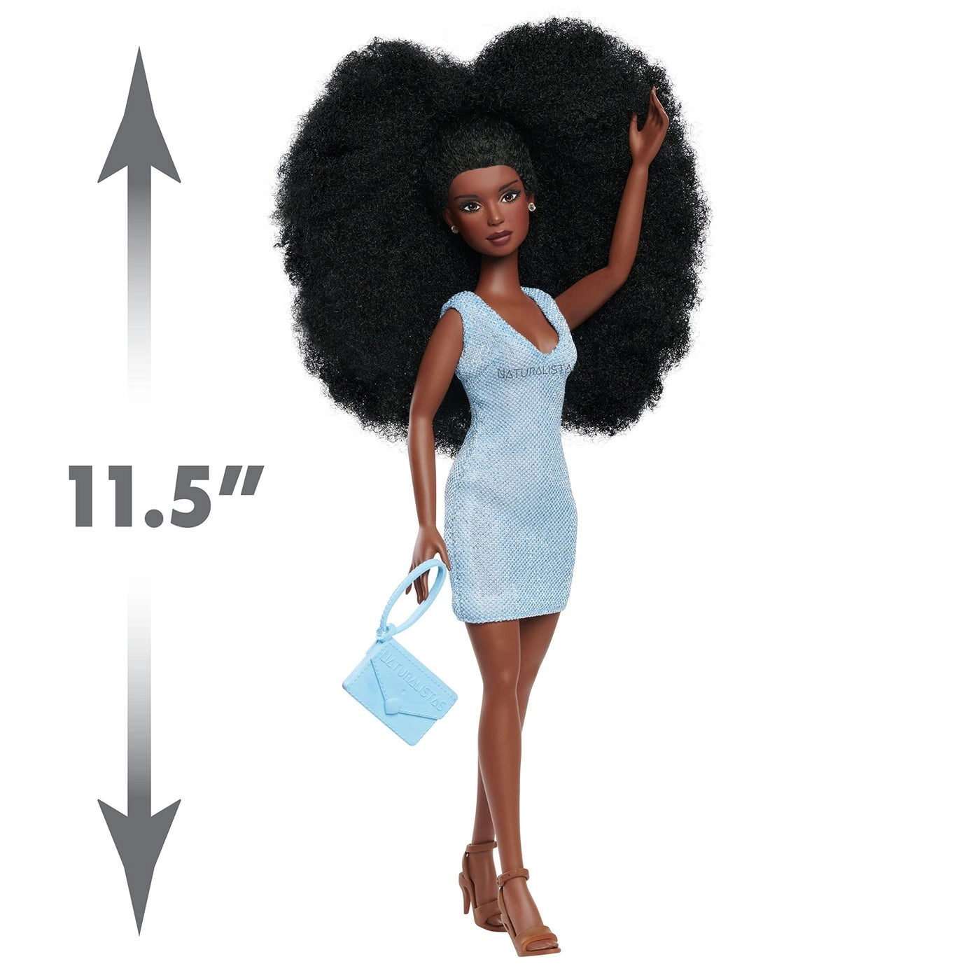 Liya Fashion Doll - 11-inch Deep Brown Skin Tone 4C Textured Hair Bundle