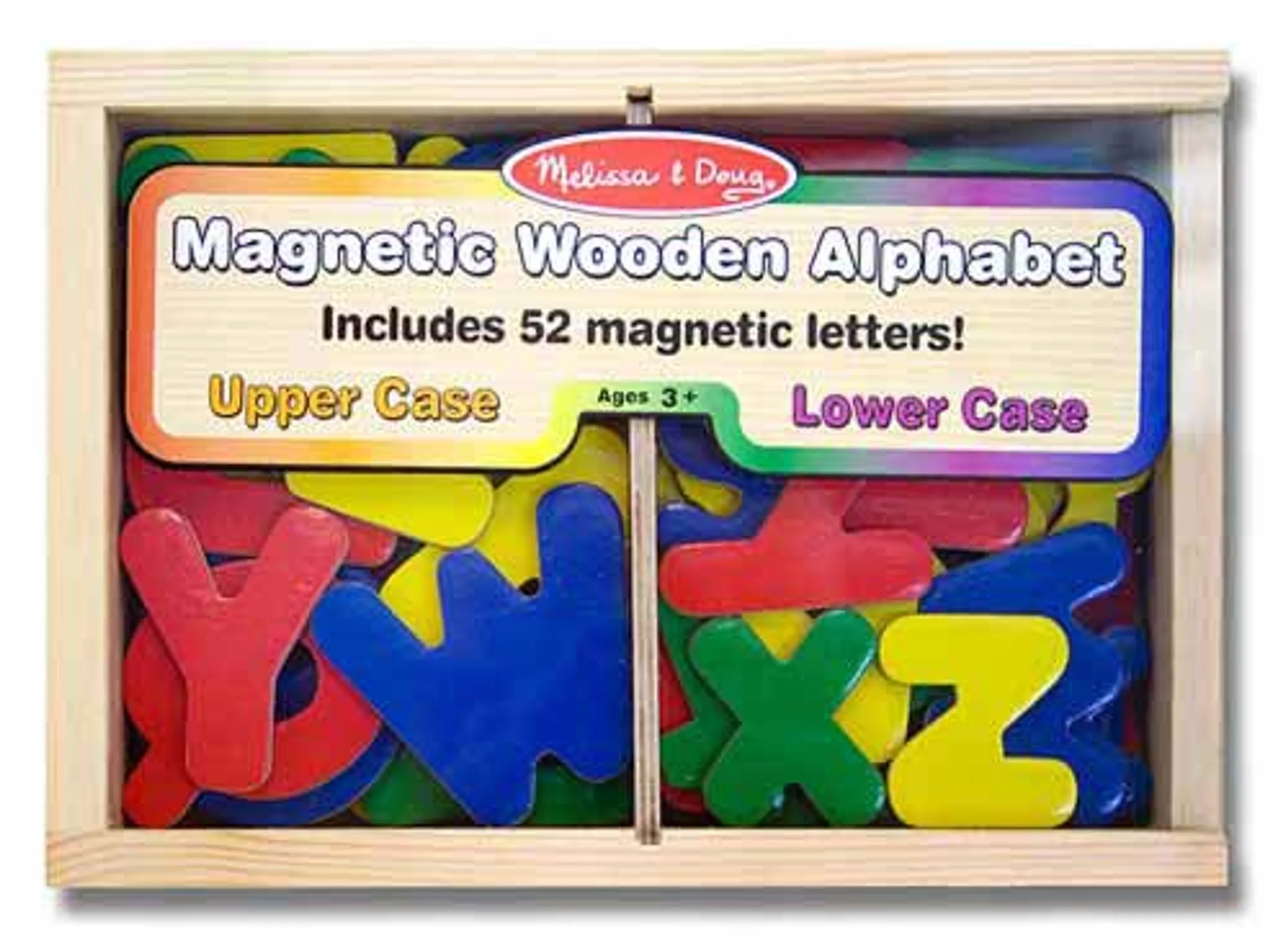Magnetic Wooden Alphabet - Suitable for 3 years & above 52 pieces