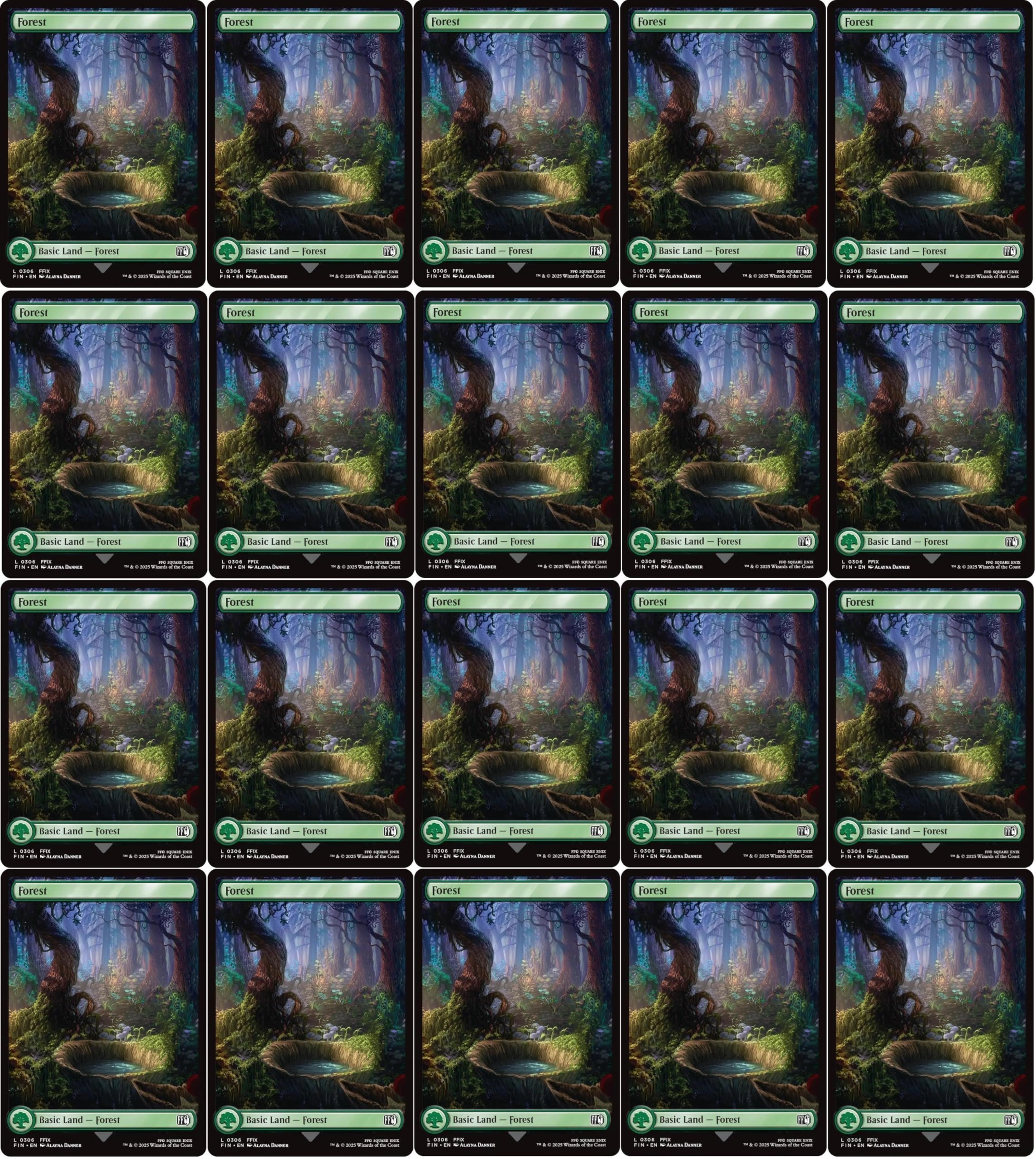 MTG Decks & More Magic The Gathering Final Fantasy Full Art Forest #306 - 20 pcs