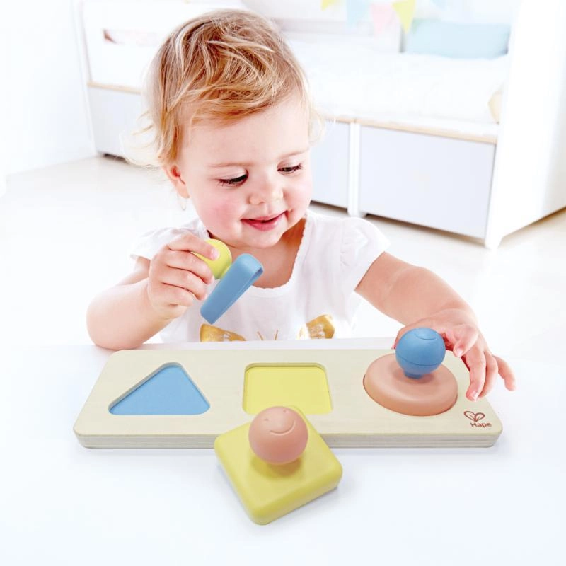 Wooden Montessori Mirror Shape Puzzle - 10M+ 3pcs