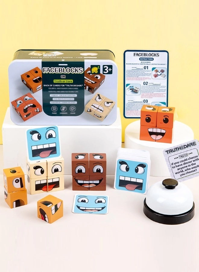 Konig Kids Face Blocks - Wooden 16 blocks 3+ Years