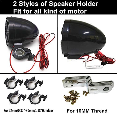 12V Motorcycle Waterproof FM USB 4 Channel 3 Inch UTV ATV Bluetooth Amplifier - 4 speakers