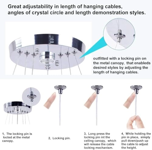 LED Chandeliers 3 rings - 3 colors(cool white/warm white/pure white) Non-dimmable