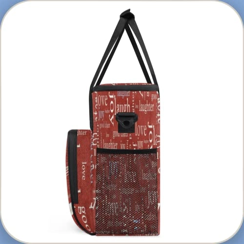 Coffee Maker Carrying Bag - Love Joy Laugh Letter Red Portable Single Serve
