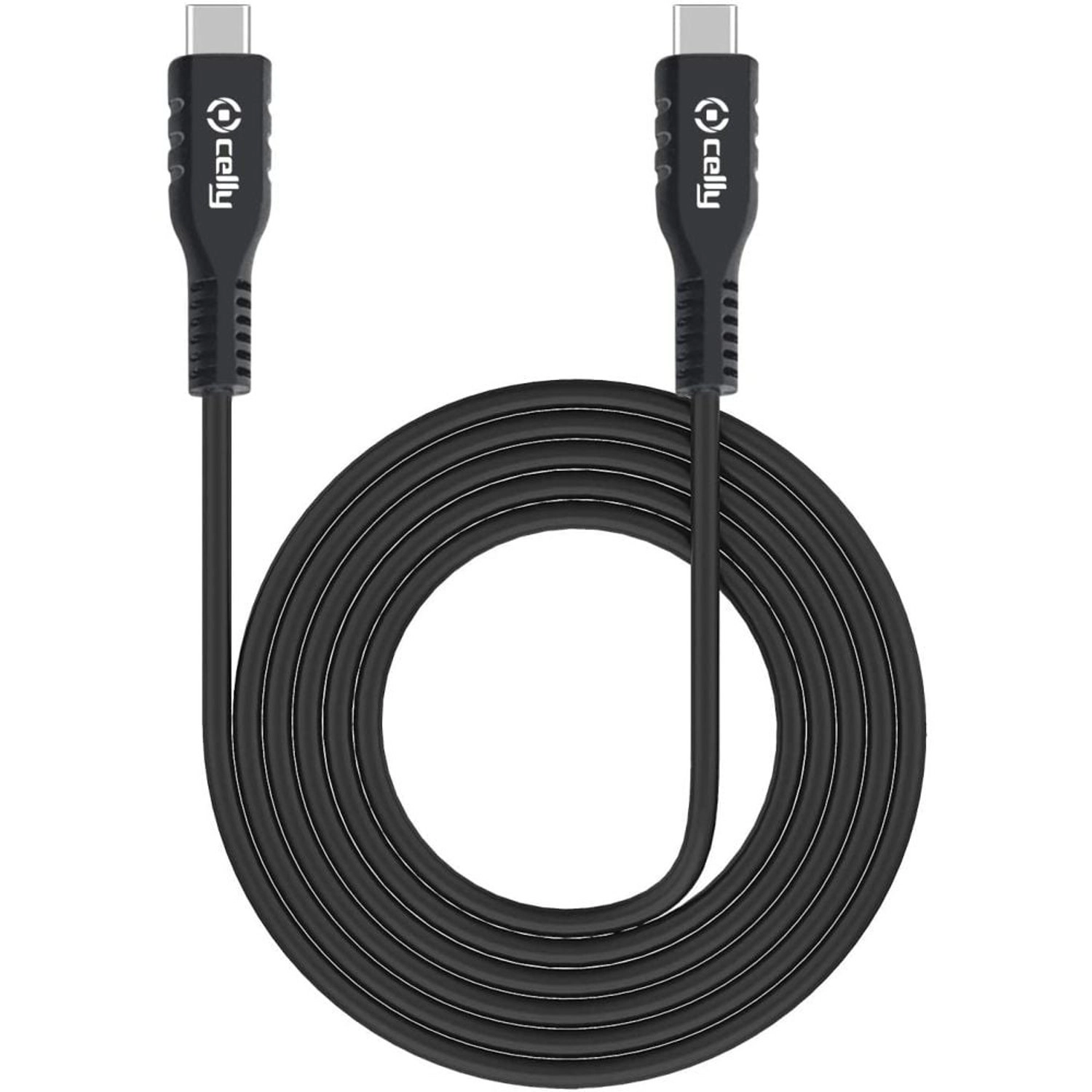 Celly USB Type-C to Type-C Cable 60W USB-C to USB-C 1m