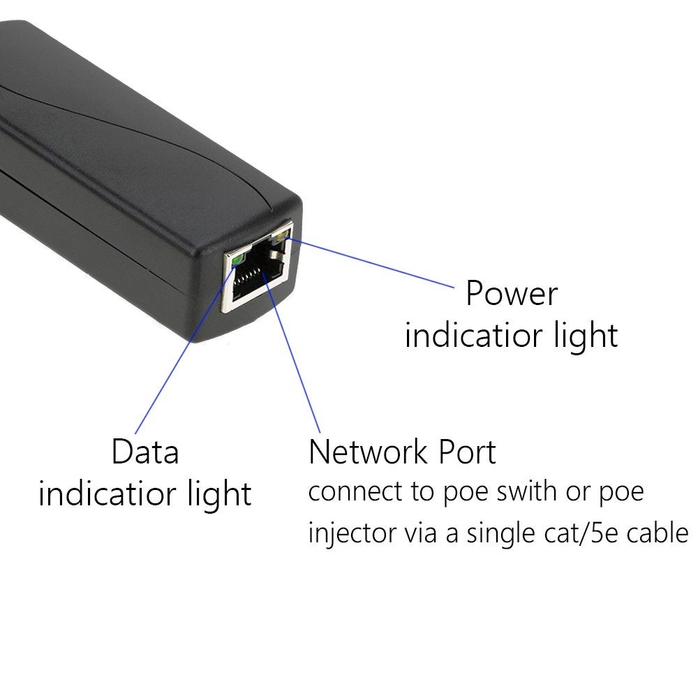 PoE Splitter Adapter - 48V to 12V IEEE 802.3af 10/100Mbps Pack