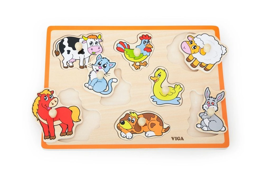 Farm Animals Knob Puzzle - Suitable for 18 months & above 8 pieces