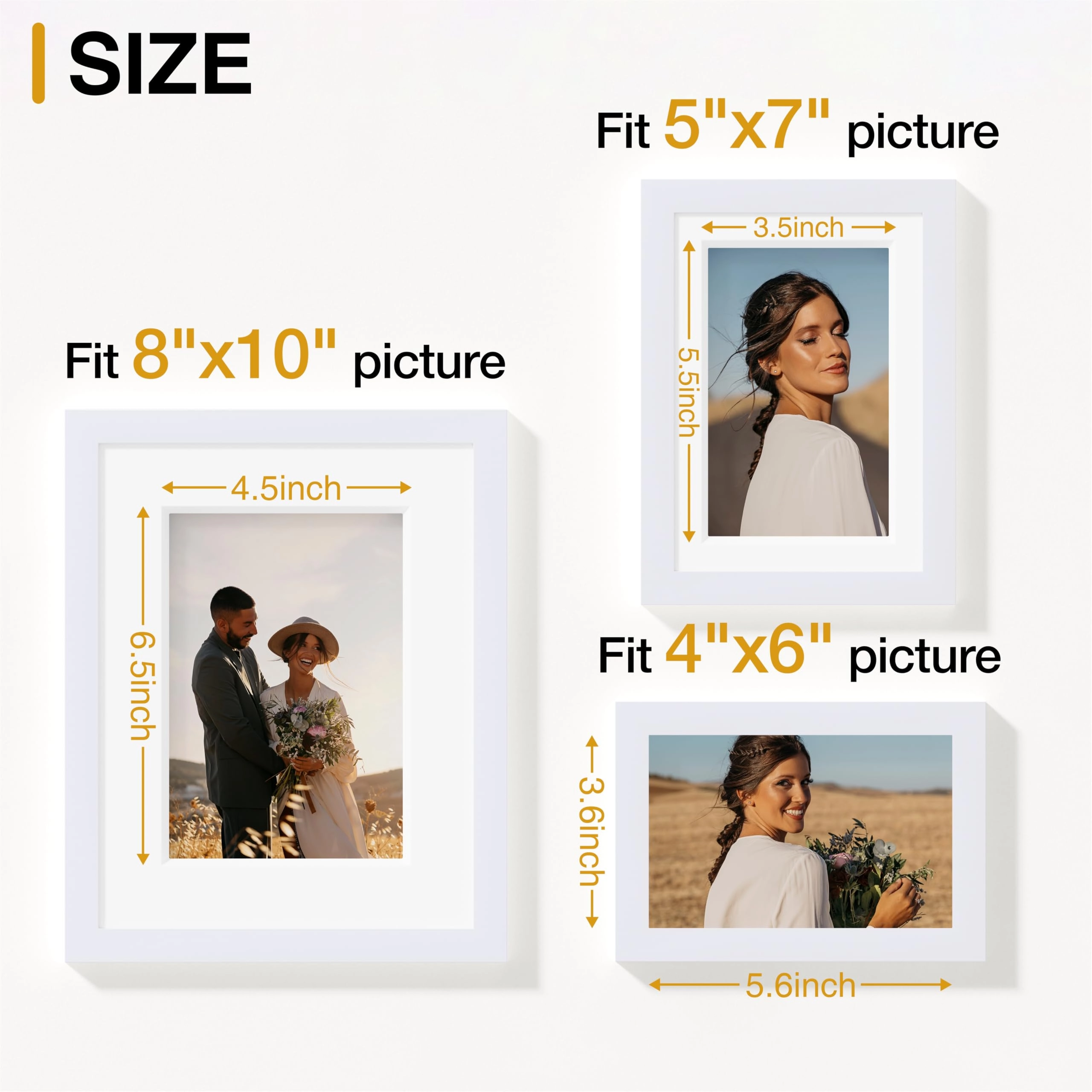 Picture Frames Set - 10 Pack Rustic Grey