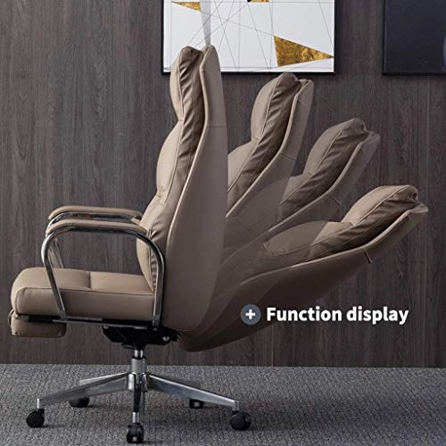 Desk Chair - PU Leather Brown High Back