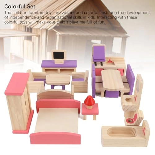 Wooden Toy Furniture - 18 months and up 19 pieces