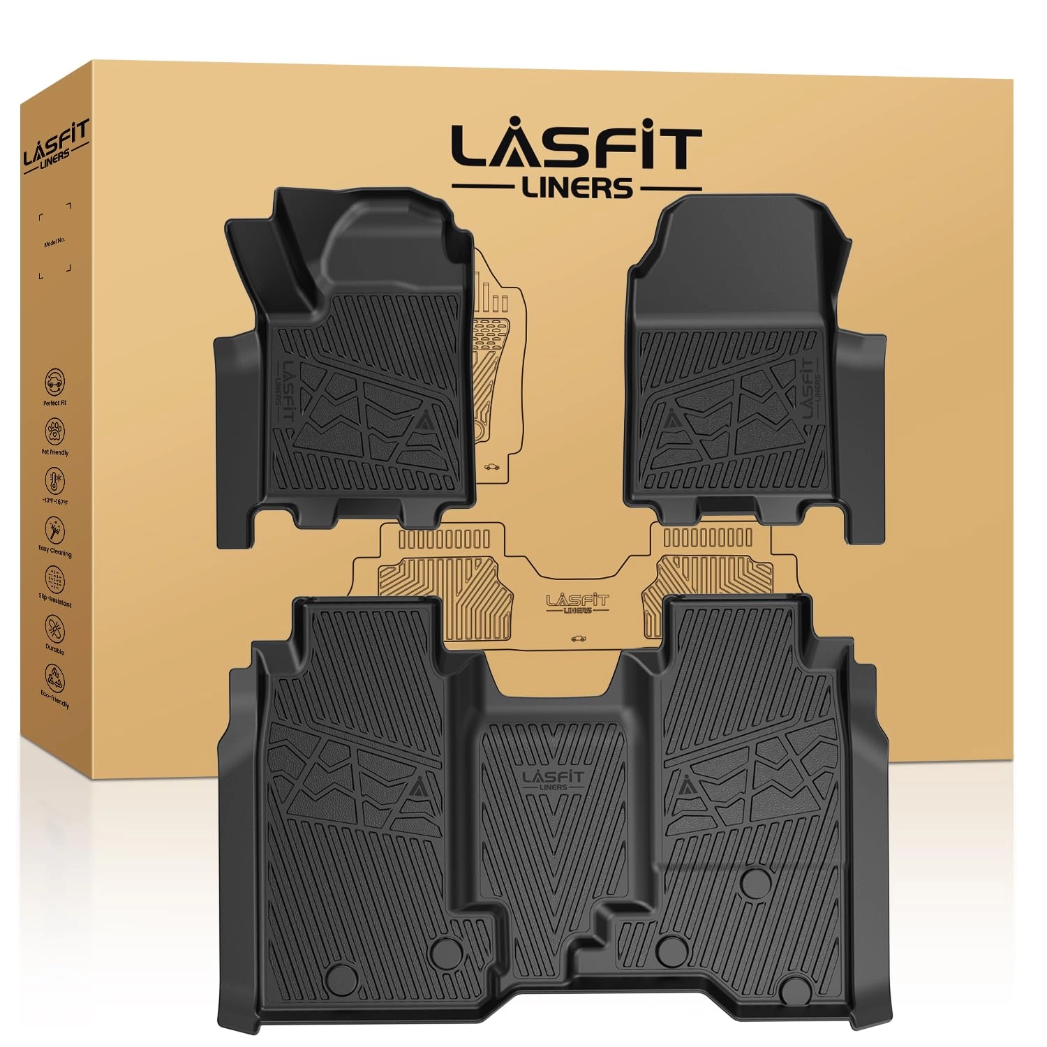 LASFIT Floor Mats - Chevrolet Chevy Silverado EV 2024-2026 / GMC Sierra ...