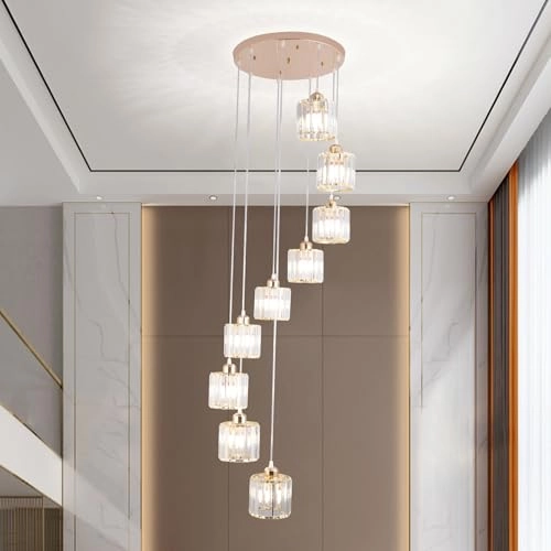Crystal Cascading Chandelier - 302 cm to 102 cm