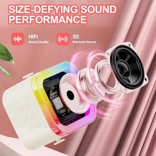 Rechargeable Wireless Mini Portable Bluetooth Karaoke Machine - Multicolor