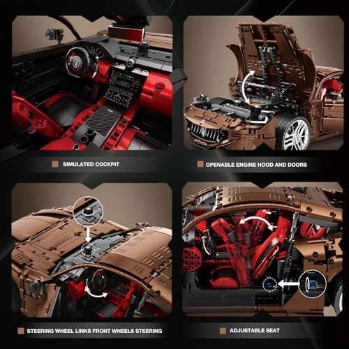 Sports Car Building Block Set (11009) - Remote Controlled 1:8 Battery Operated