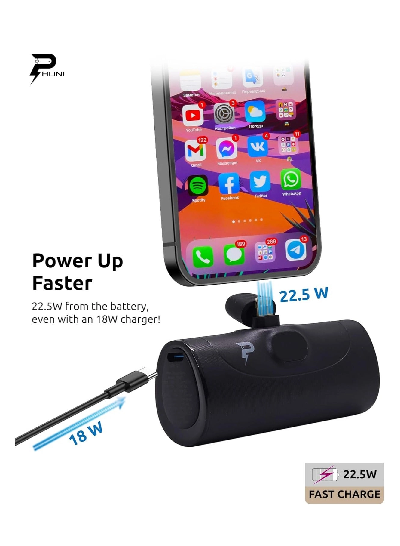 Phoni Power Bank - 5000 mAh