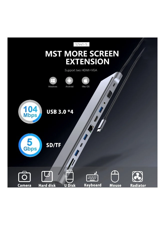 USB C HUB Docking Station - Thunderbolt 3 4K