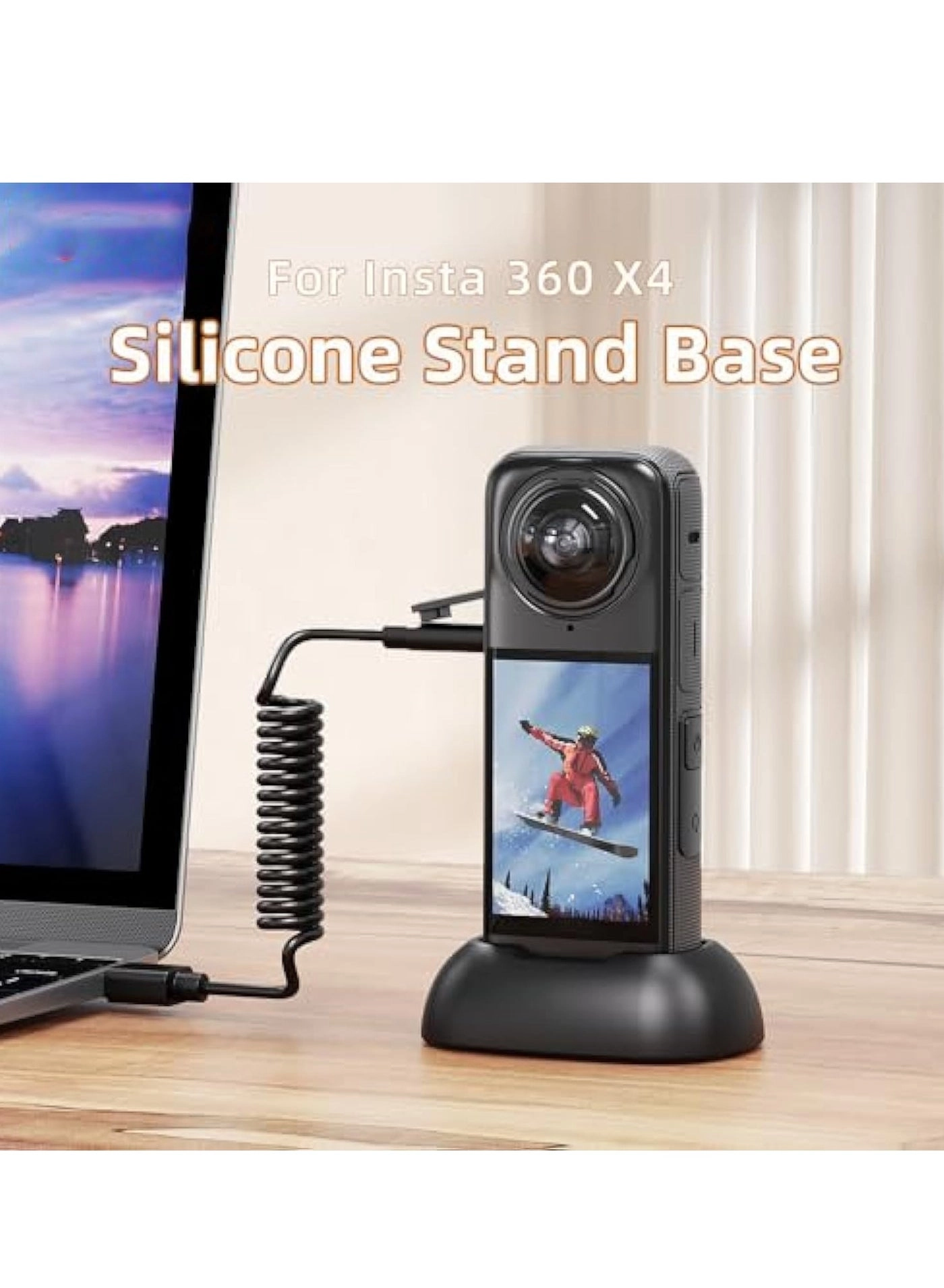 Camera Mount Stand Base - Insta360 X4 Silicone Black