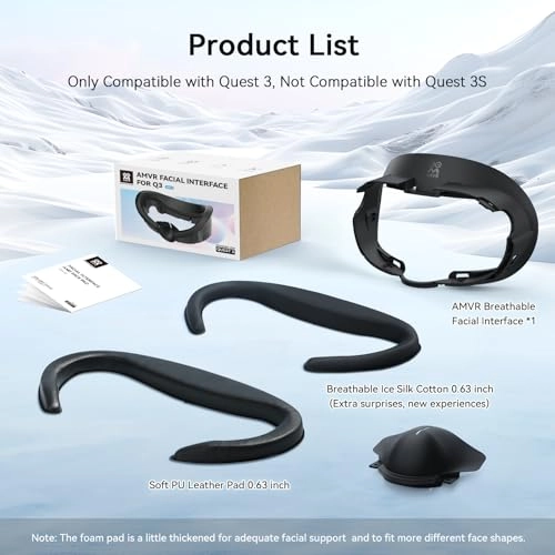 FC1 Face Pad - Compatible with Meta Quest 3 PU Leather Ice Silk