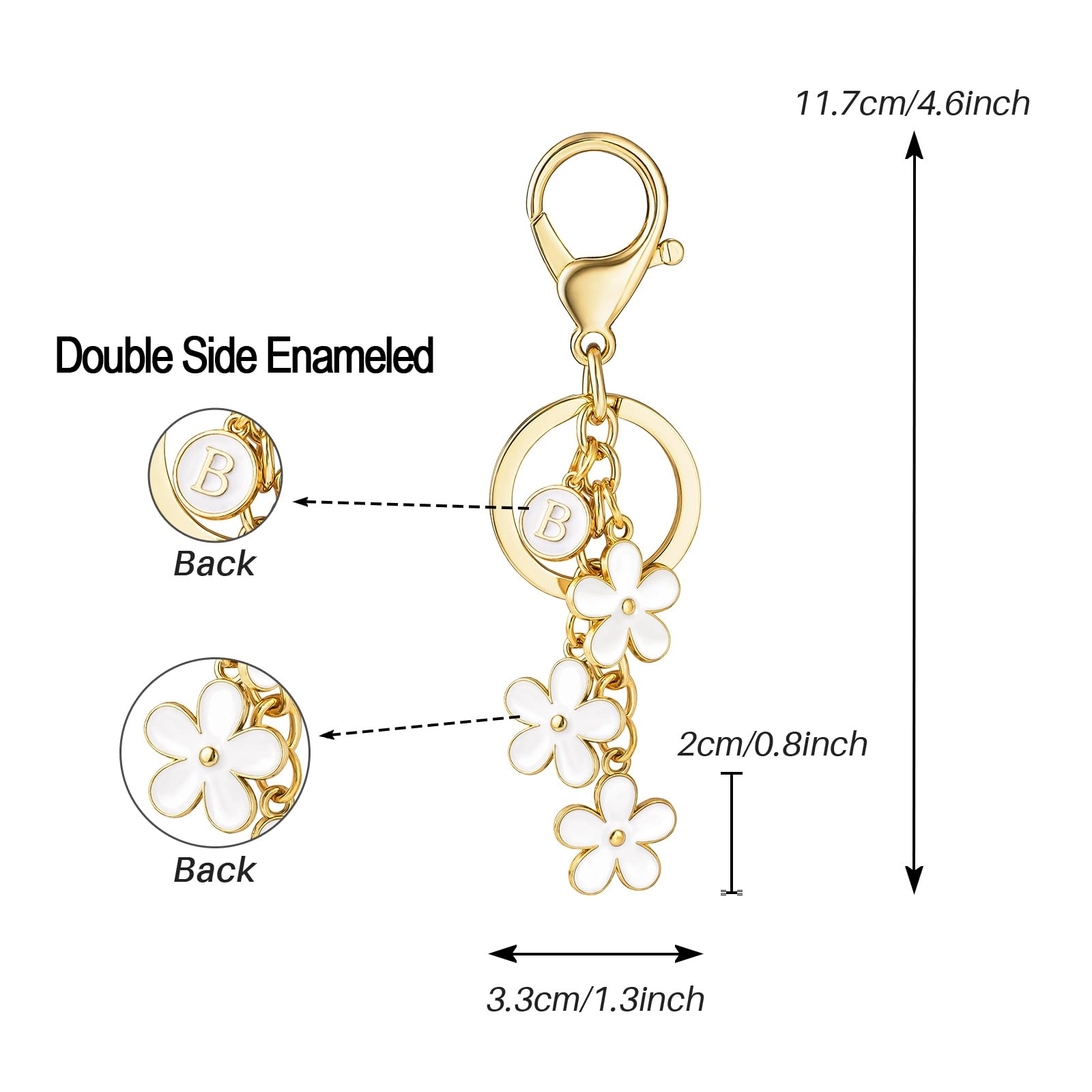 Initial Keychain - Floral