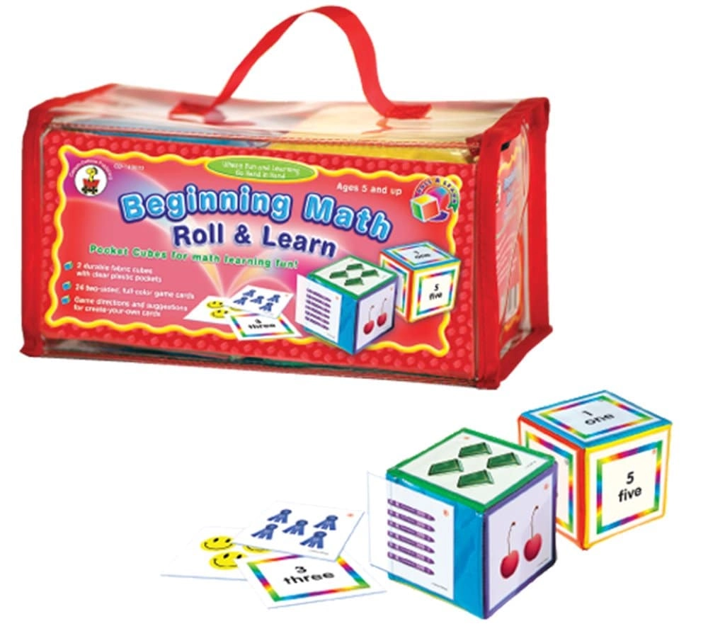 Carson Dellosa Education Beginning Math Roll and Learn Pocket Cubes - 24 pieces