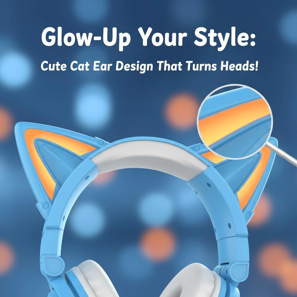 Cat Ear Bluetooth Headphones Wireless Headphone