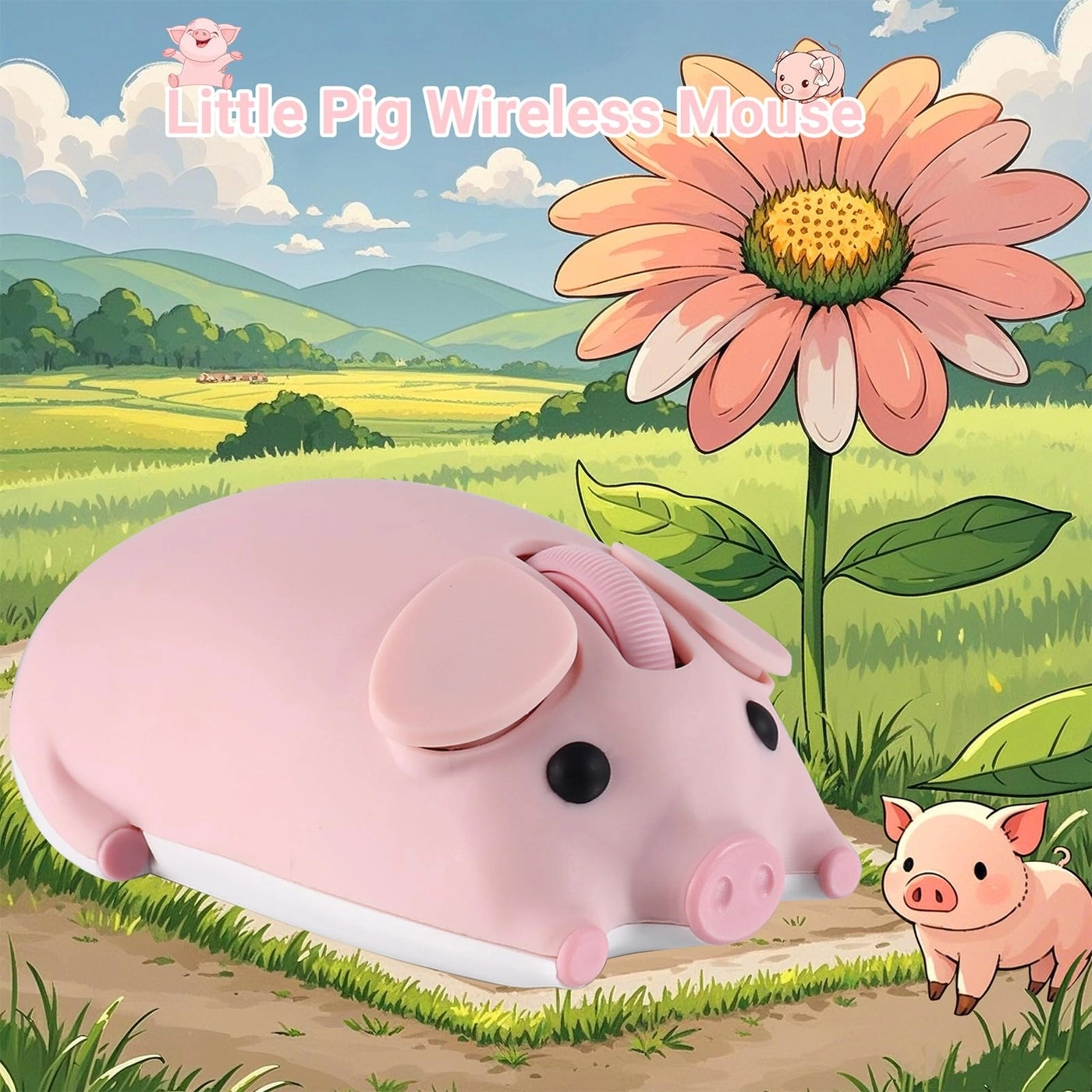 Cute Pig Mouse - Bluetooth & USB