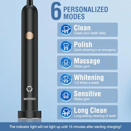 Sonic Electric Toothbrush - Adults 4 Replacement Heads 60 Days Per Charge