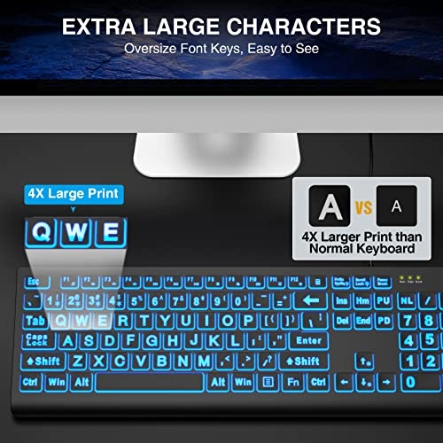 Large Print Backlit Keyboard - Standard Wired