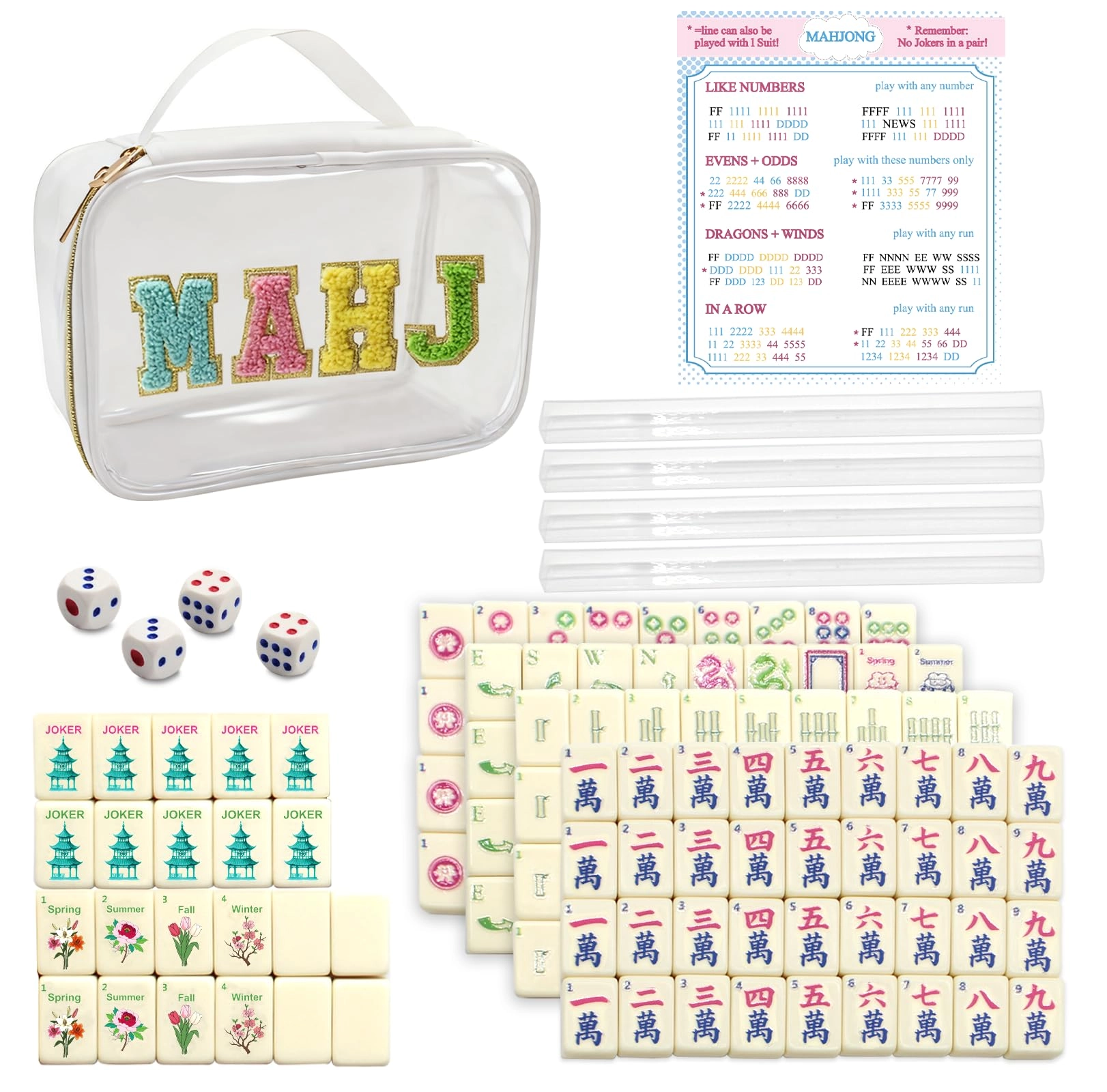 Timisea Mini Mahjong Set - 166 Tiles Travel Size