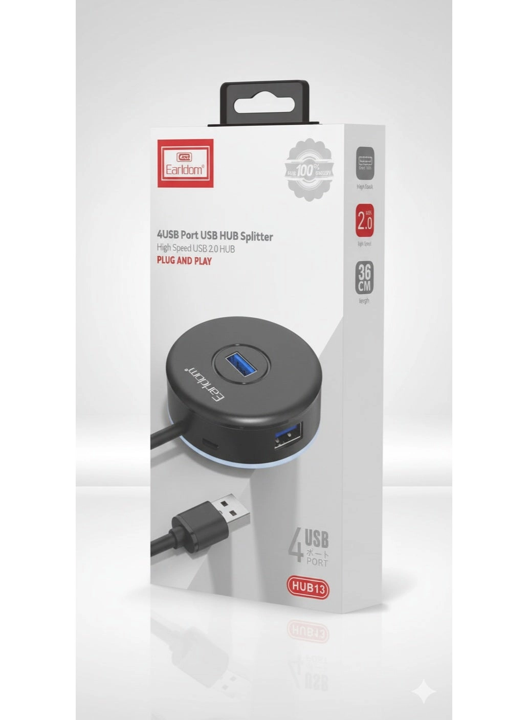 Earldom HUB13 - 4-Port USB 2.0 480 Mbps