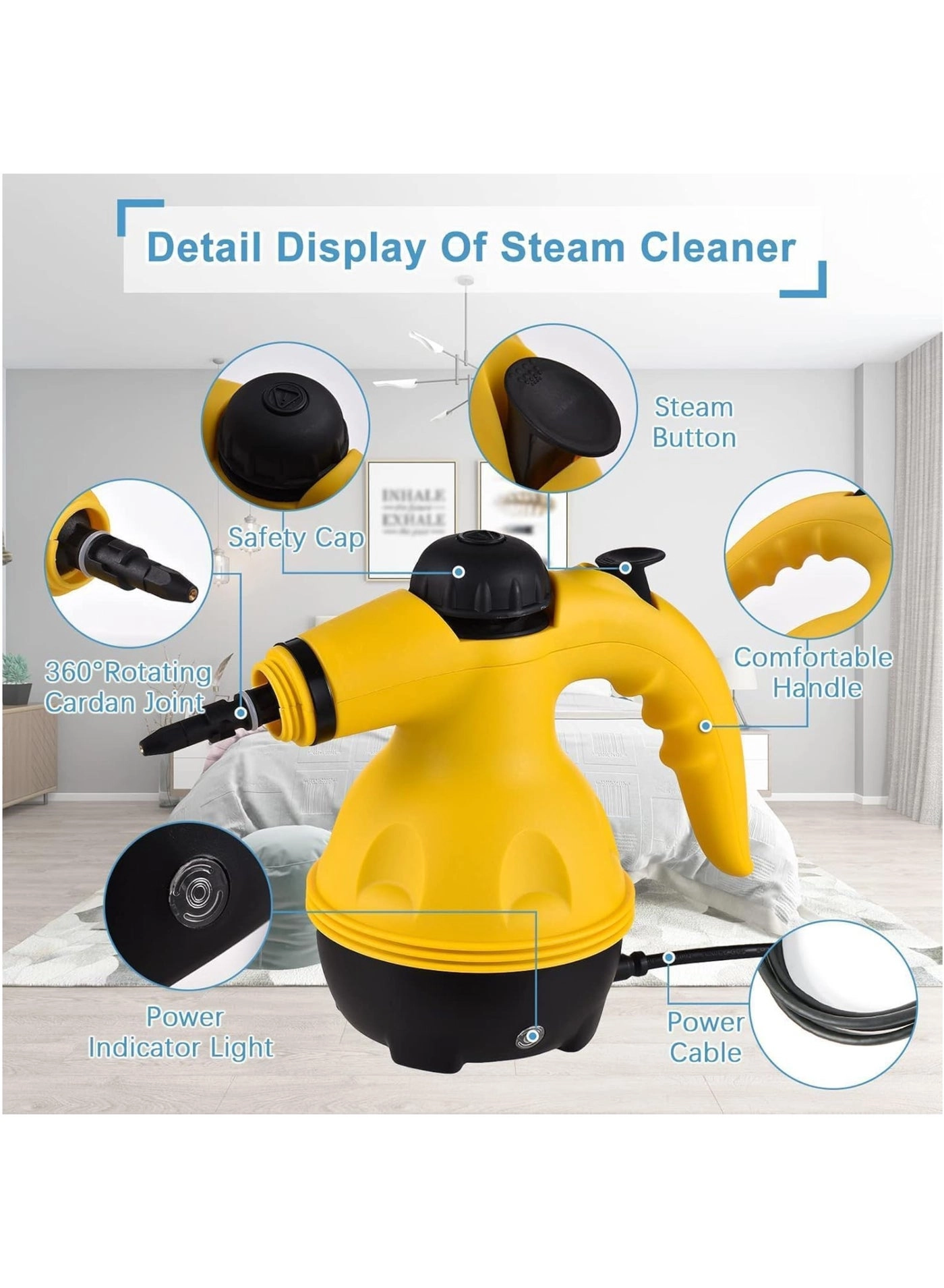 Portable Handheld Steam Cleaner - 1000W 9PCS