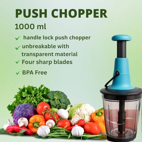 Push Chopper - 1000 ml 4 Stainless-Steel Blades