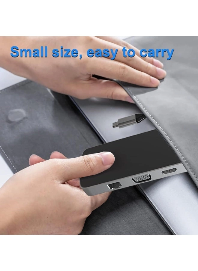 10-in-1 USB C Hub Docking Station - USB C MacBook Pro, Type C Laptops & Devices