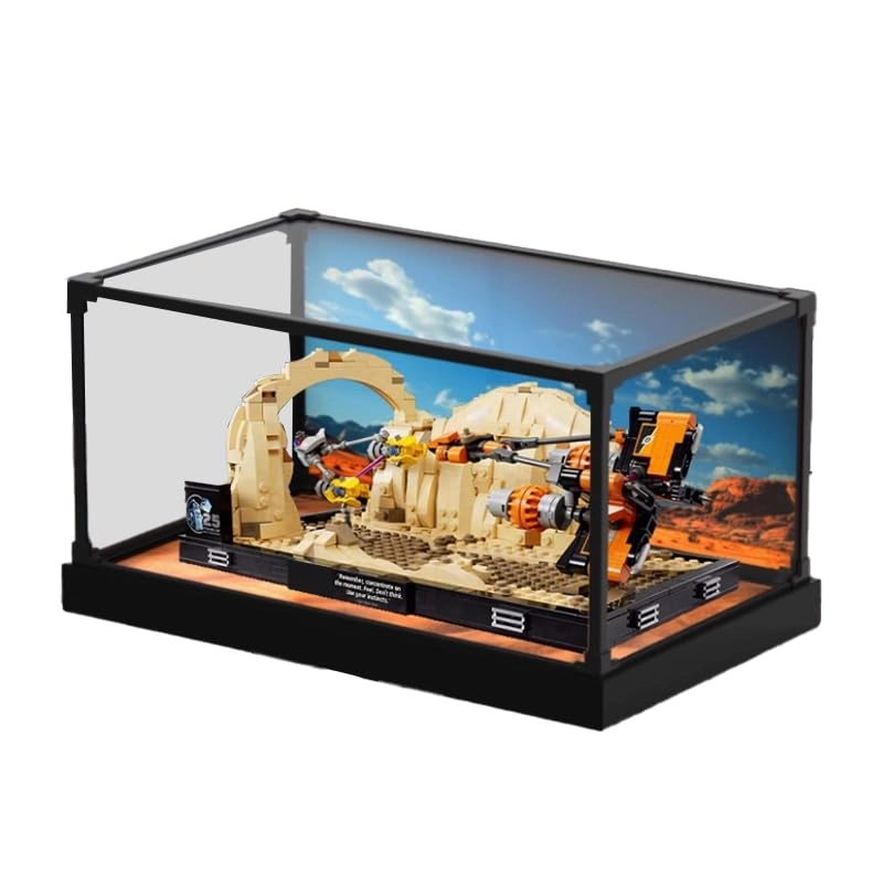 HCAEIOFJ Lego SW Clear Acrylic Display Case (75380) - Mos Espa Podrace Diorama