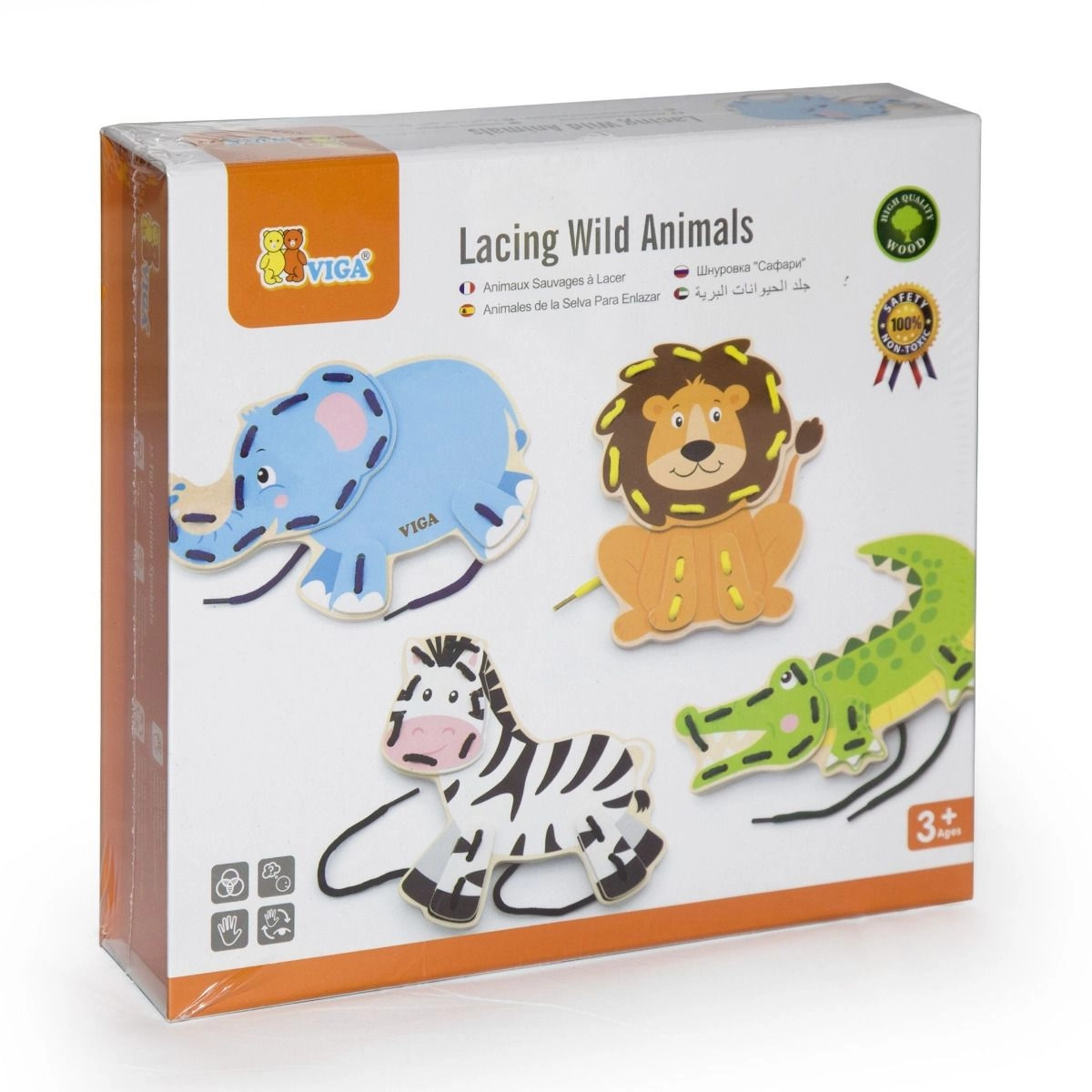 VIGA Lacing Wild Animals - 3 +