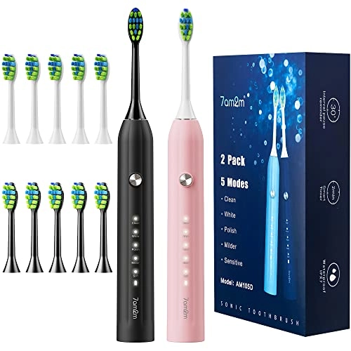 AM105D - Sonic Electric Toothbrush Black & Pink