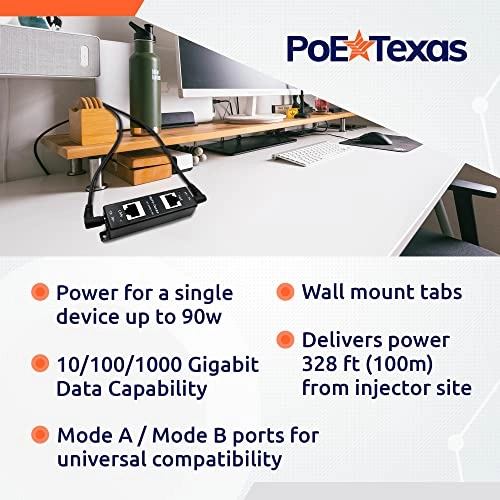 PoE Injector - Single Port 10/100/1000 Gigabit 12v to 56v DC