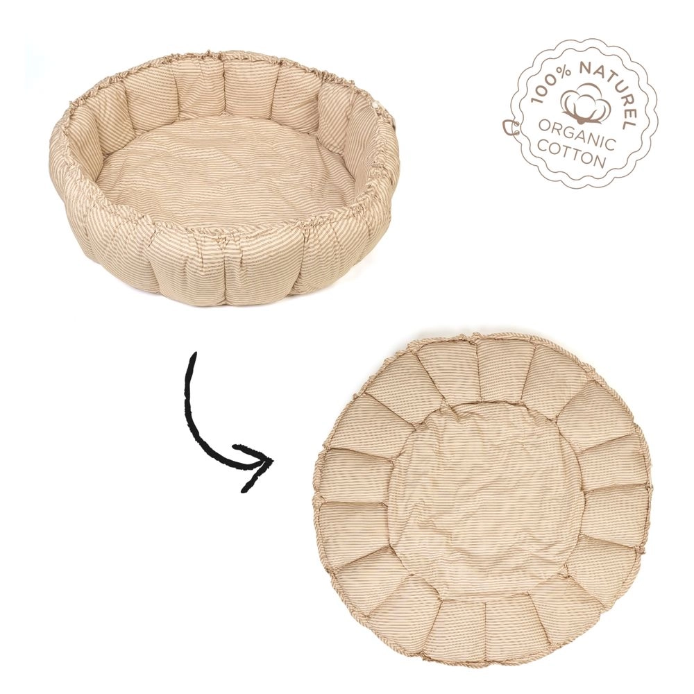 3-In-1 Stripes Bloom Organic Babymat - Ecru/Brown 0 month