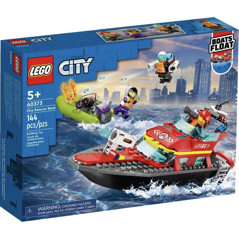 City Fire Rescue Boat (60373) - Floats on Water 3 Minifigures