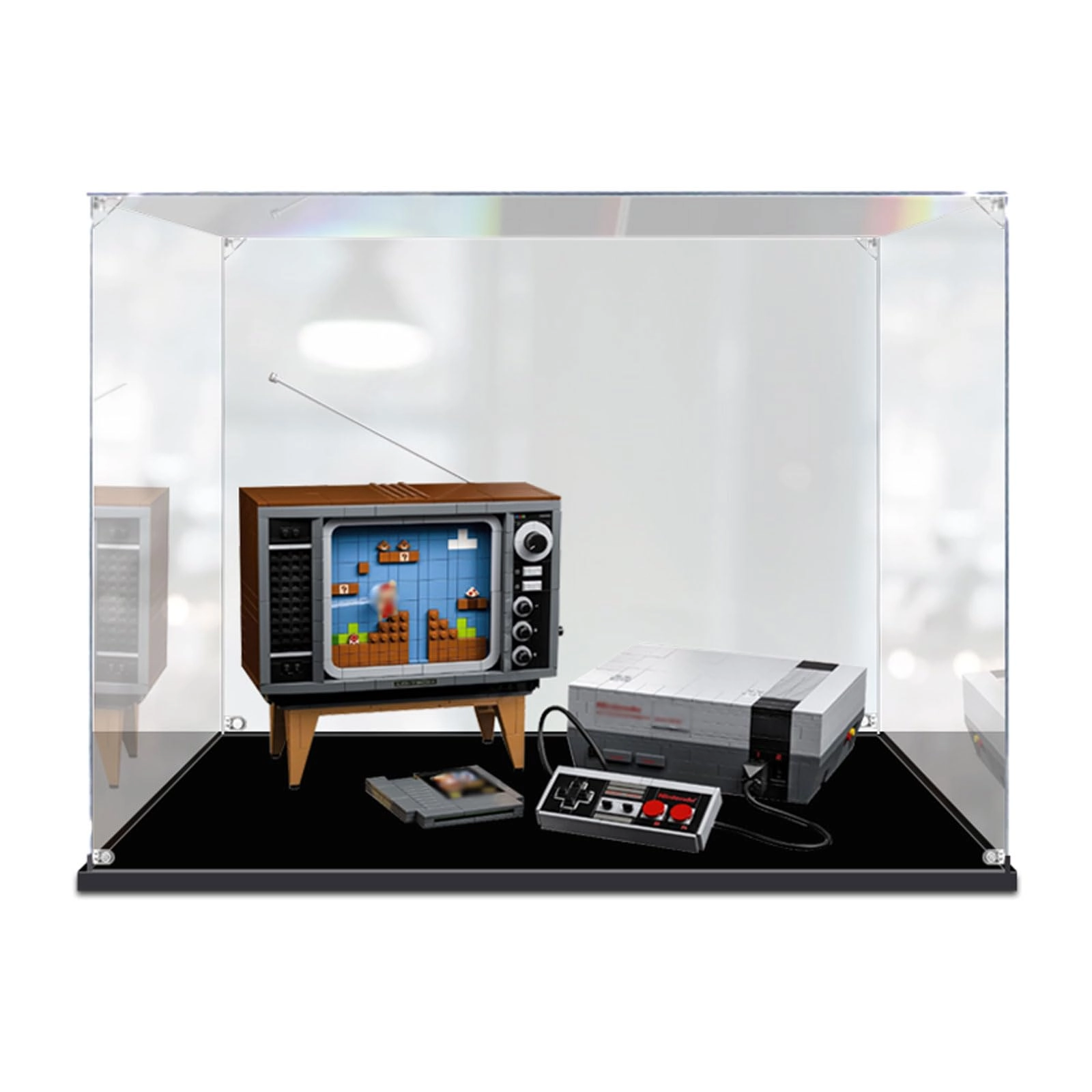 TIANQING Acrylic Display Case - 62x30x20 cm for Lego 76139 Car Model