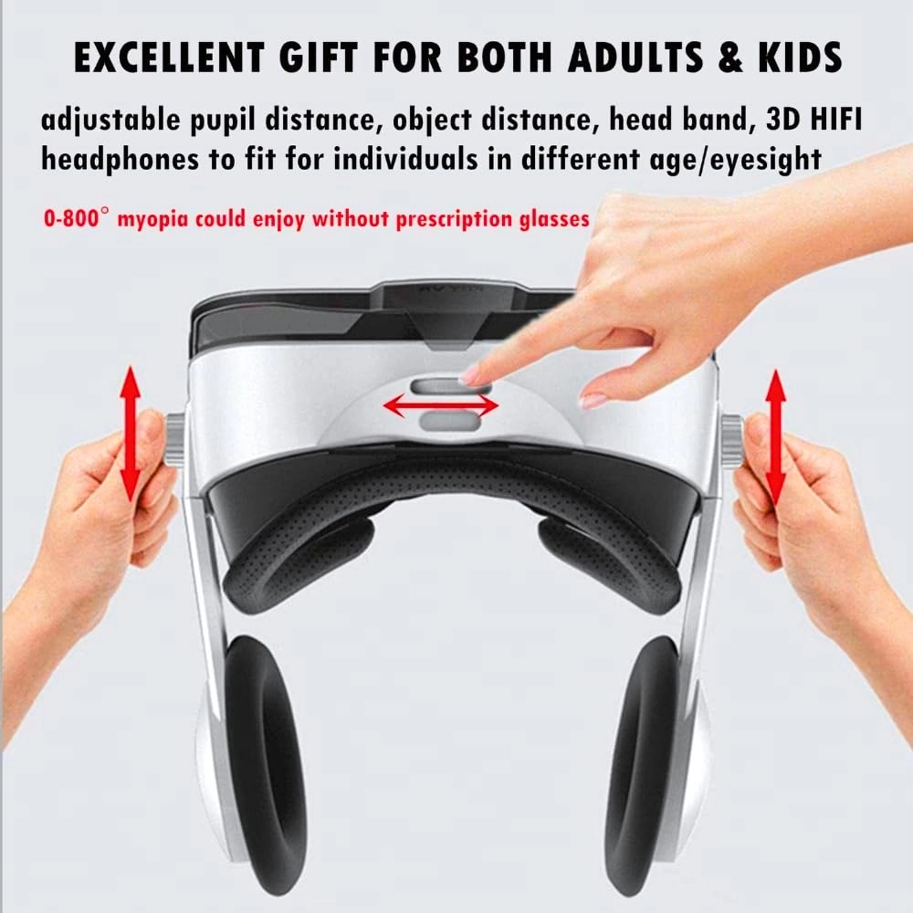 3D VR Headset - 3.5mm Jack White