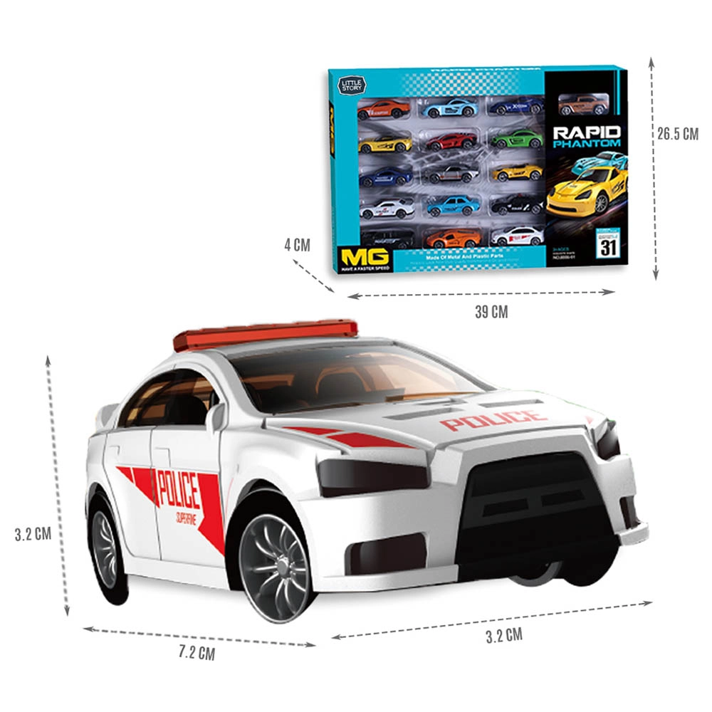 Slide Die Cast Toy Car Play Set - 16pcs