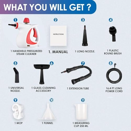 Handheld Pressurized Steam Cleaner - 350 Milliliters