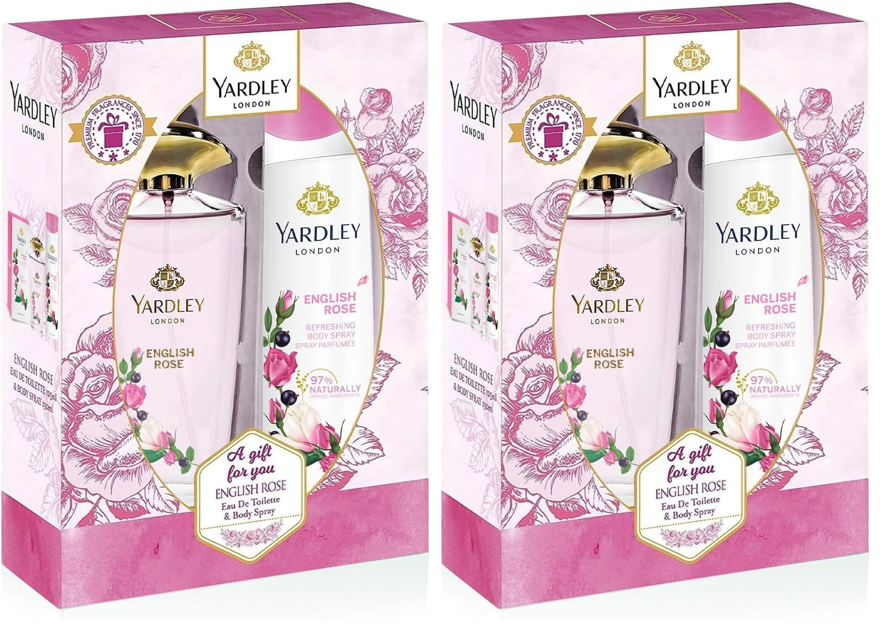 Yardley English Rose - Eau De Toilette 125ml + English Rose - Body Spray 150ml