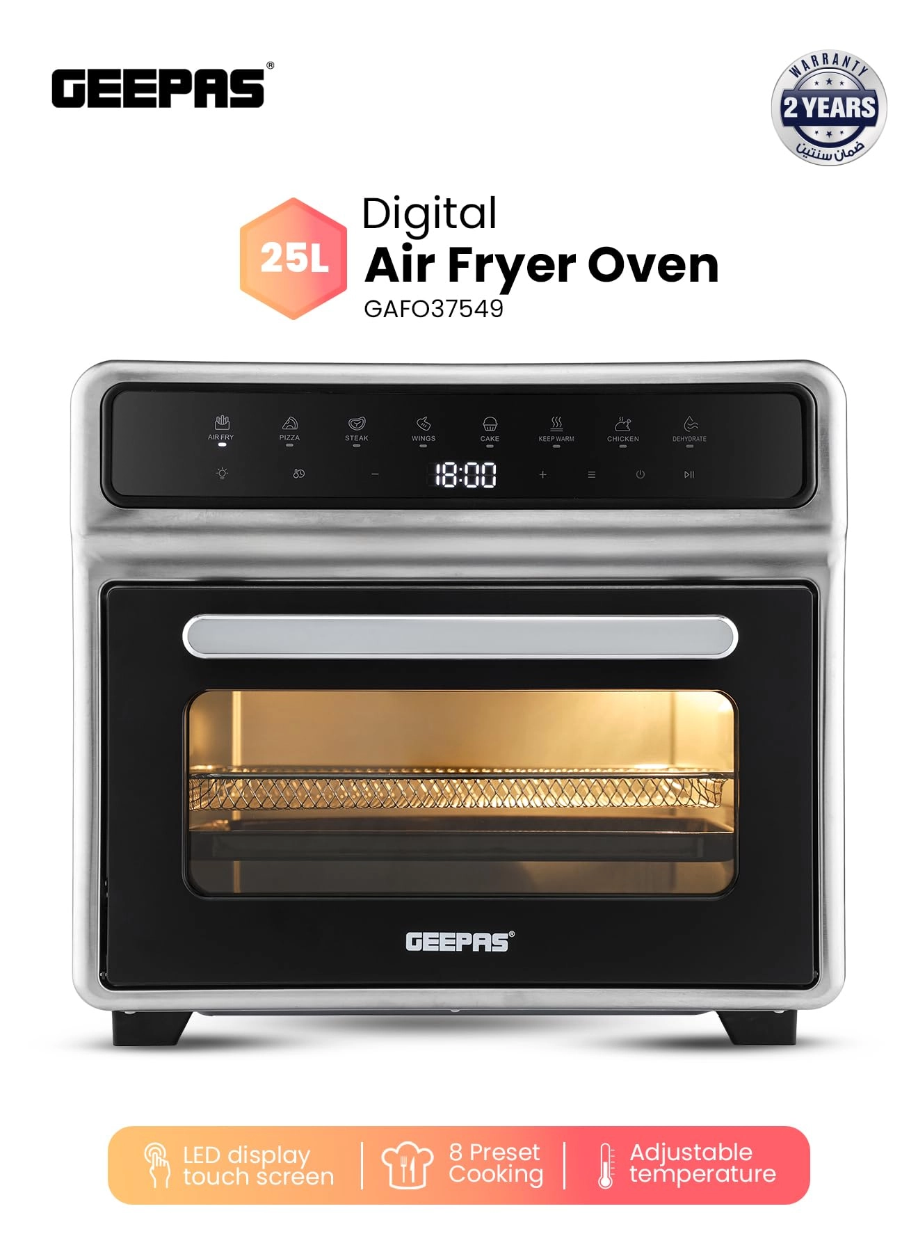 GEEPAS Digital Air Fryer Oven GAFO37549