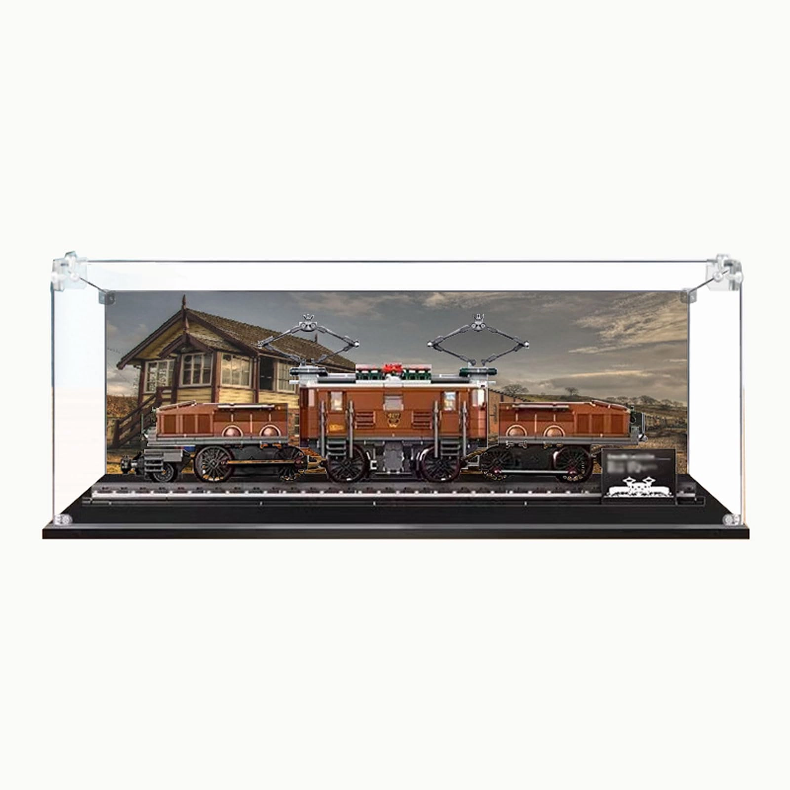 TIANQING Acrylic Display Case for LEGO 10277 Train Model - With Background