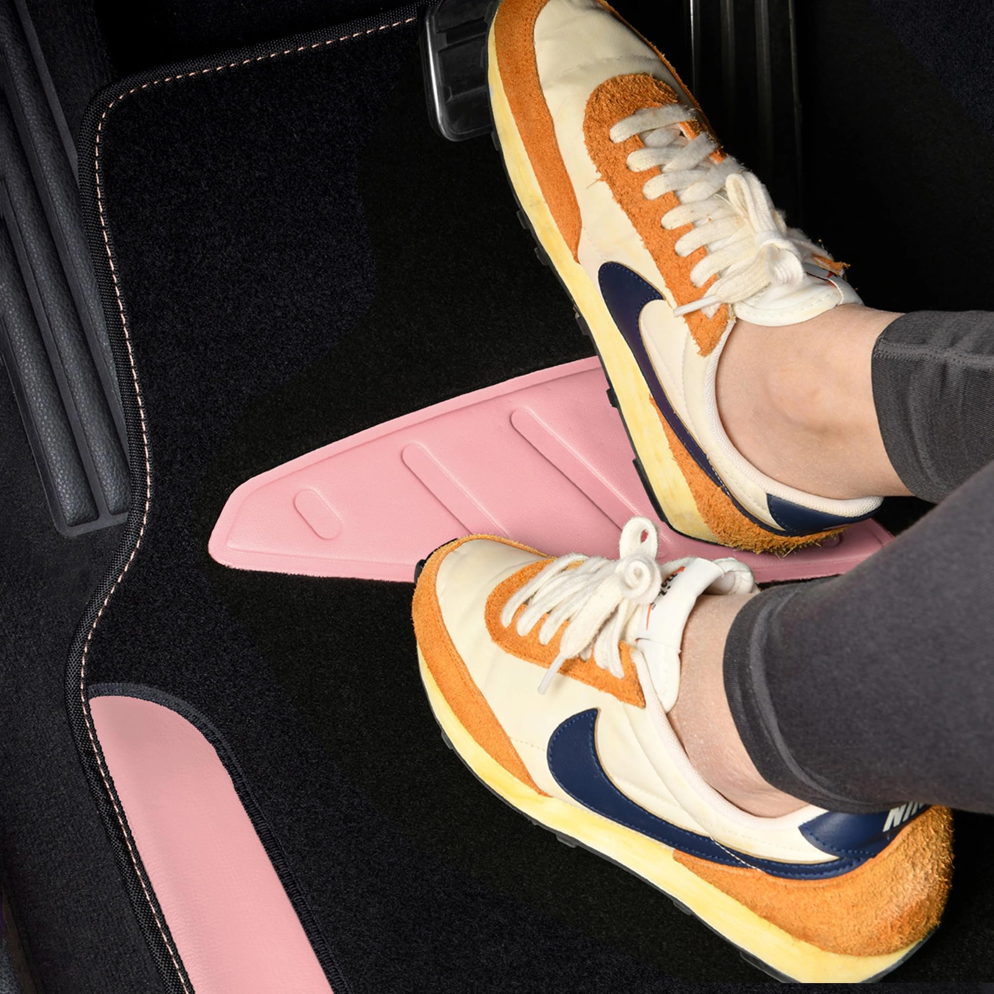 Jelly Waterproof Universal Fit Car Floor Mats - Pink Leather
