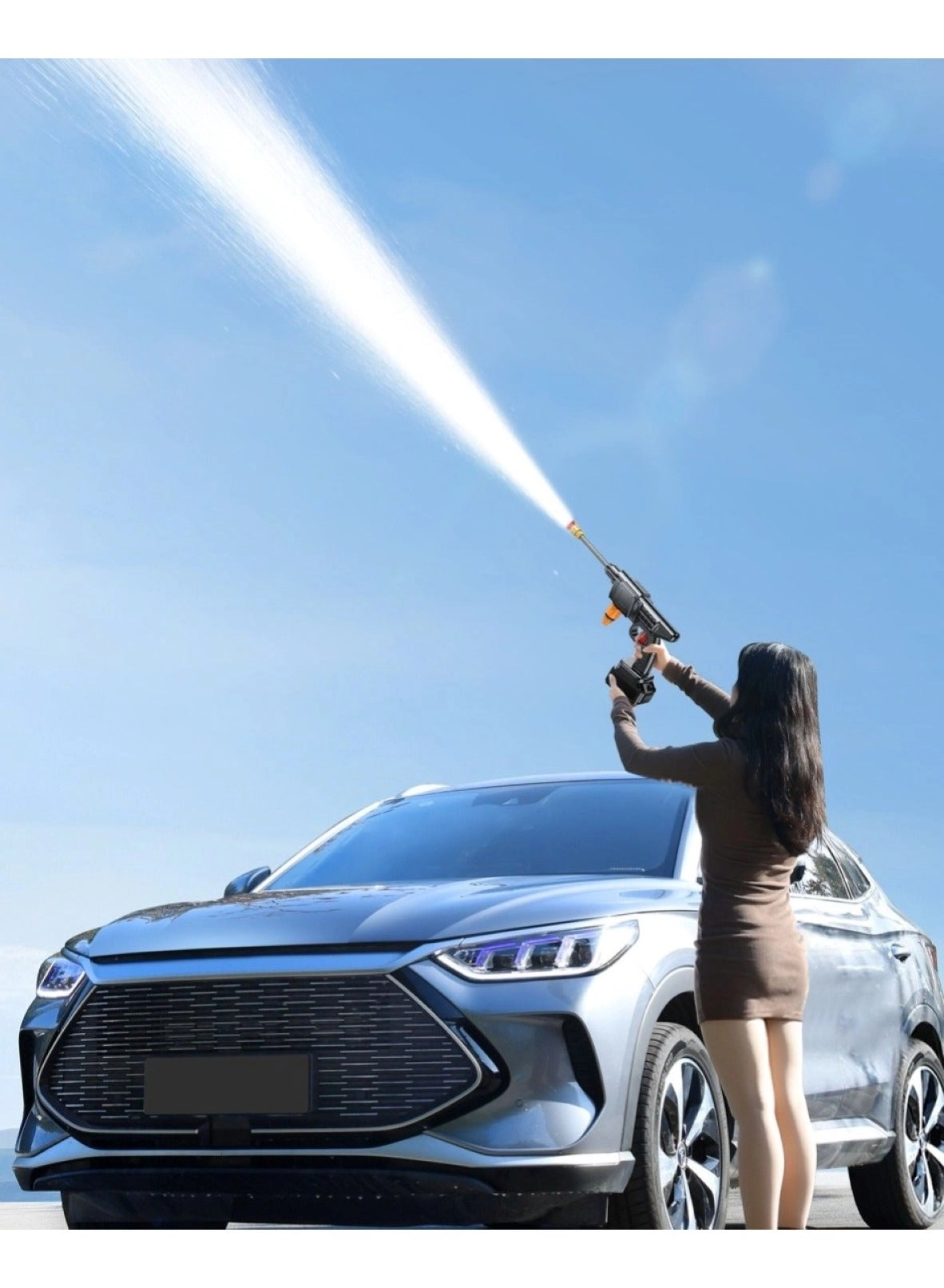 High-Pressure Car Washing Water Gun - 21V 5-meter hose Black