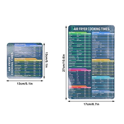 Air Fryer Magnetic Cheat Sheet - Plastic 2 Pack